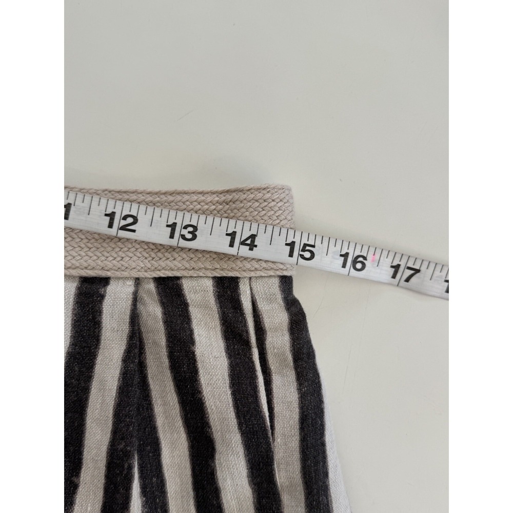 Ann Taylor LOFT 100% Linen Striped Skirt Knee Length Size 4 Classic with Pockets - Picture 9 of 10